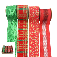 Red & Green Ribbons 6.3cm 4 Assorted