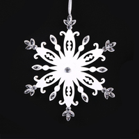 White Snowflake with Crystal 15cm