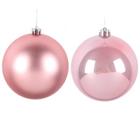 Pale Pink 15cm Bauble Matt, Pearl 2 Assorted