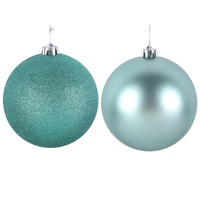 Mint Green 15cm Bauble Matt, Glitter 1pc