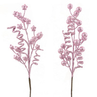 Pale Pink Glitter Stem 55cm 2 Asst 