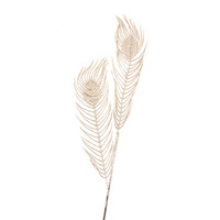 Gold Glitter Peacock Stem 85cm