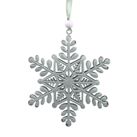 Metal Snowflake Tree Ornaments Mint 12cm