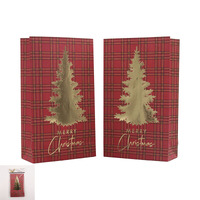 Nantucket Red Tartan Loot Bag 18cm Pk6