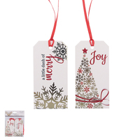 Gold Christmas Gift Tag 10cm 1pc 12Pk 2 Asst