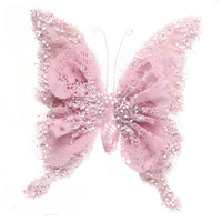 Pink Butterfly with Clip 20cm