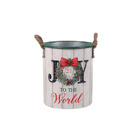 Joy To The World Metal Planter L 33cm