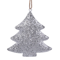 Silver Metal Tree Ornament 10cm