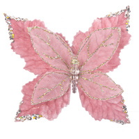 Pink Butterfly with Clip 22cm