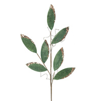 Emerald Leaf with Copper Sequin Stem 69cm
