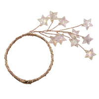 Clear Star Beaded Gold Wreath 10cm Pk4