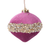 Magenta Velour Finial 12cm