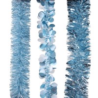 Blue Tinsel 2m 3 Assorted