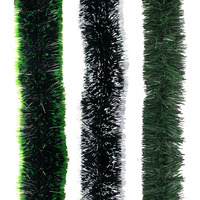 Green Tinsel 2m 3 Assorted