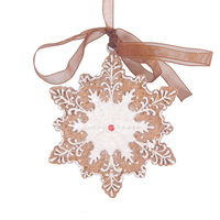 Resin Gingerbread Snowflake Tree Ornament 6.5 x 1.5 x 8cm
