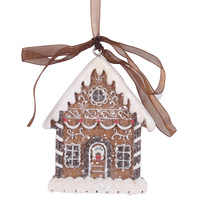 Resin Gingerbread House Tree Ornament 6.5 x 1.5 x 8.5cm