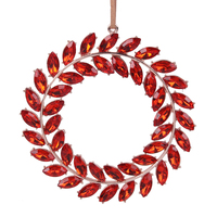 Red Crystal Wreath Tree Ornament 10cm