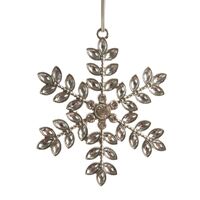 Clear Glass Snowflake Tree Decoration 16cm