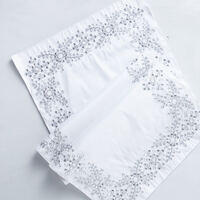 White Dupion Embroidered Table Runner 120cm
