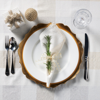 Cotton Gold Lurex Thread Table Cloth 150x180cm