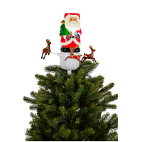 Santa Tree Topper Animated 27cm