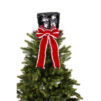 Black Shimmer Top Hat  Tree Topper 45cm