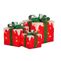 Red Green Present Light Up LED 3pc Set