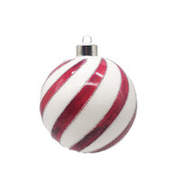 Bauble White Red 10cm