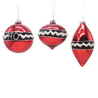 Bauble Red White Black 1pc 3A 8cm
