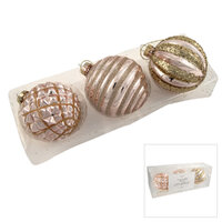 Baubles Rose Gold 8cm Set of 3