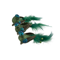 Bird Emerald Green 1pc 3 Assorted Clip On 14cm