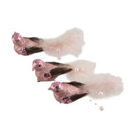 Bird Pink Brown 1pc 3A Clip On 14cm