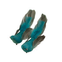 Bird Matt Peacock Black 1pc 2 Assorted 21cm