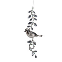 Jewel Silver Bird Drop Hanging 26cm