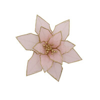 Poinsettia Pink Gold Edge Clip On 24cm