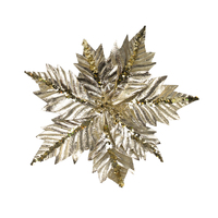 Poinsettia Ribbed Shiny Champagne Clip On 30cm