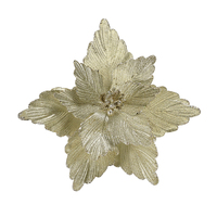 Poinsettia Metallic Champagne Clip On 43cm