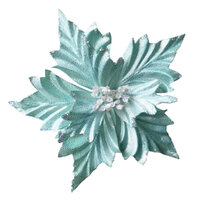 Poinsettia Light Teal White Clip On 26cm