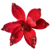 Magnolia Red Glitter Tips Clip On 26cm