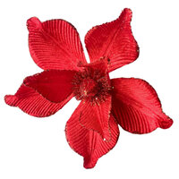 Magnolia Red Ribbed Leaves Clip On 24cm