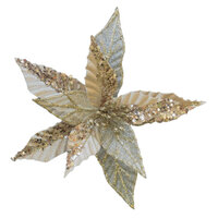 Poinsettia Champagne Sequin Clip On 26cm