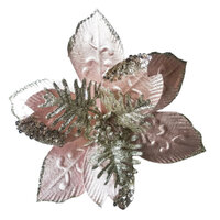 Poinsettia Pink Champagne Filigree Clip On 30cm