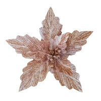 Poinsettia Pink Glitter Stripes Clip On 32cm