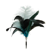 Plume Teal Grey Clip On 25cm