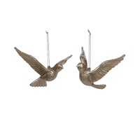 Acrylic Dove Ornament Gold 1pc 2A 10cm