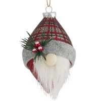 Santa Tartan Hat Hanging 14cm