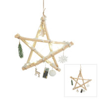 LED Timber Hanging Rustic Star 60cm