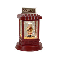Lantern Red Mr. Claus is serving coffee 18cm
