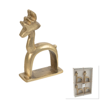 Julian Reindeer Napkin Ring Gold 8cm Set 4