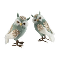 Mint Champagne Owl 1pc 2 Assorted 25cm